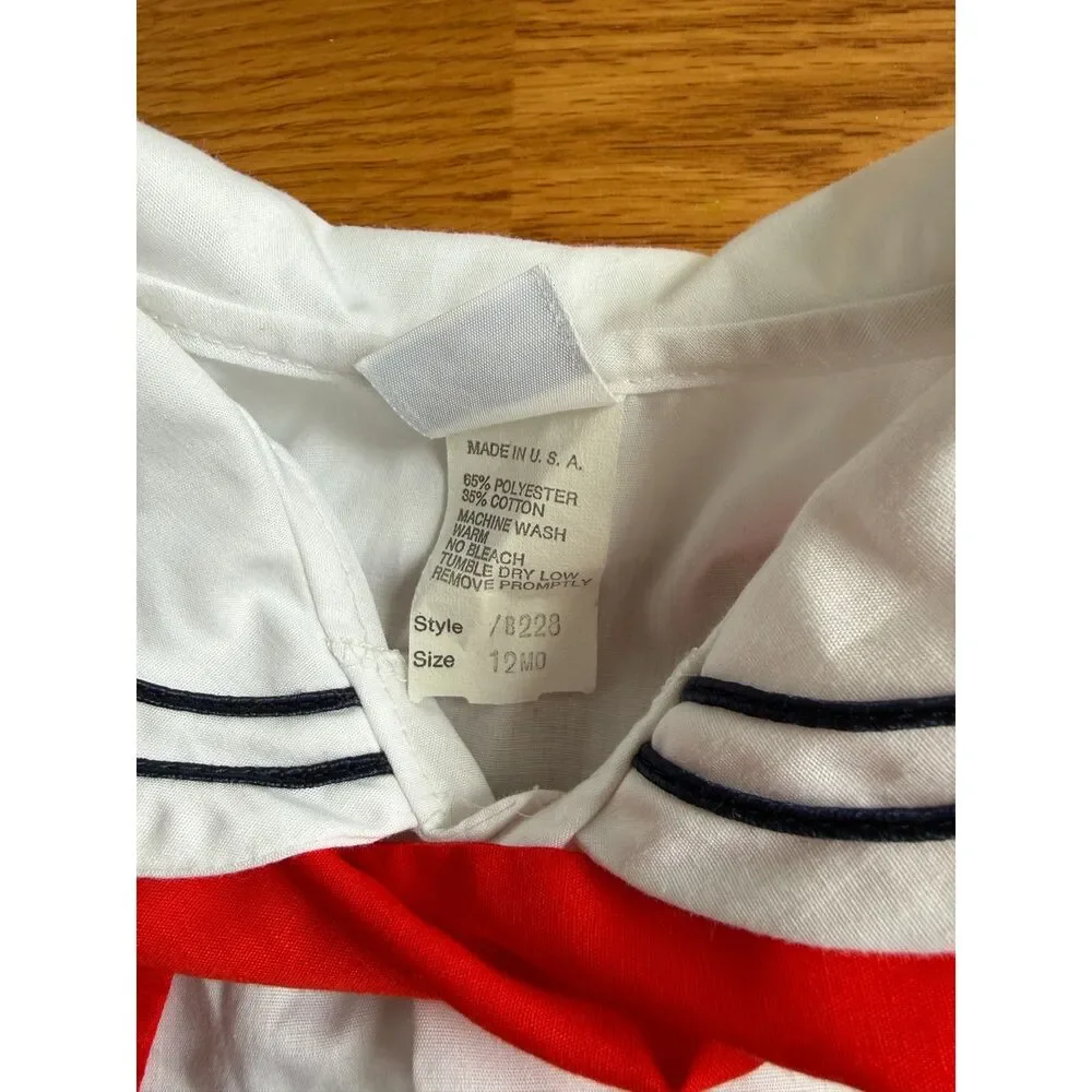 Vintage Baby Sailor Outfit Size 12 Months